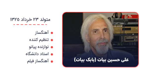 علی حسین بیات معروف به بابک بیات آهنگساز و تنظیم کننده 